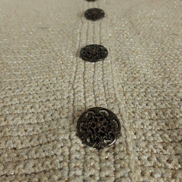 Spanner Beige Metallic Knit Sweater Blazer - Picture 11 of 15